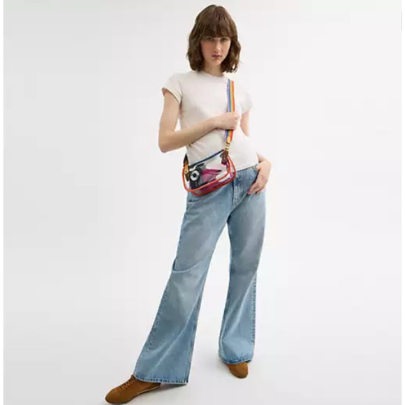 Coach Stadium Swinger Bag Shoulder/Crossbody In Clear PVC & Leather/Rainbow NWT - Picture 9 of 11